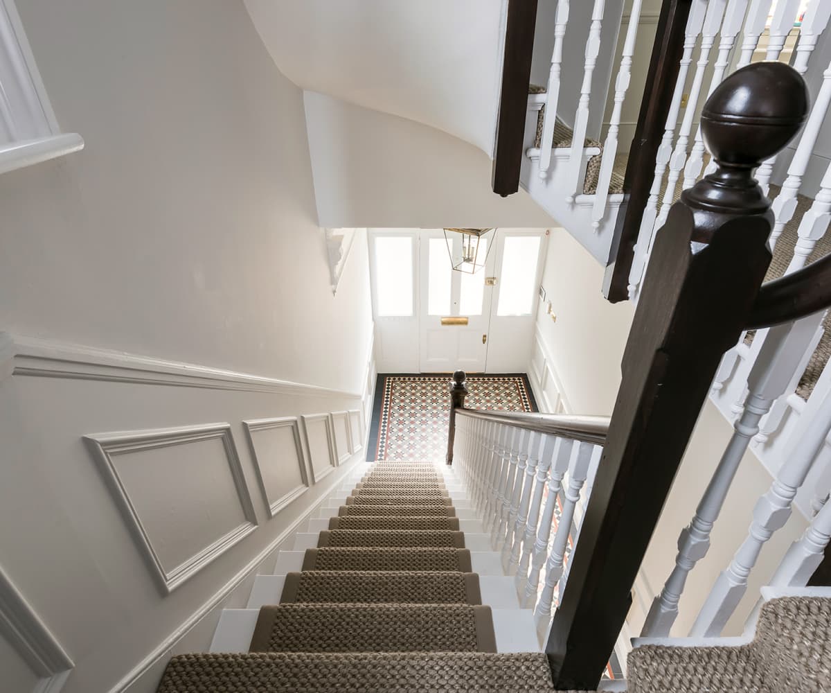 wall panelling stairs and landing